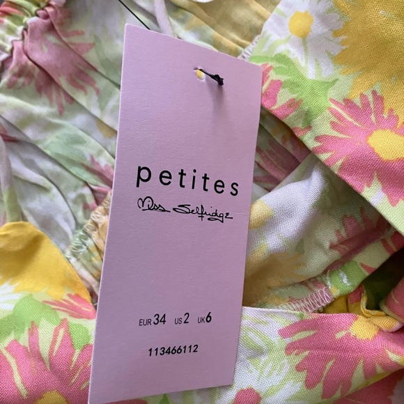 Miss Selfridge Womens Petite bunny tie midi slip dress in bright sunflower - Picture 8 of 8